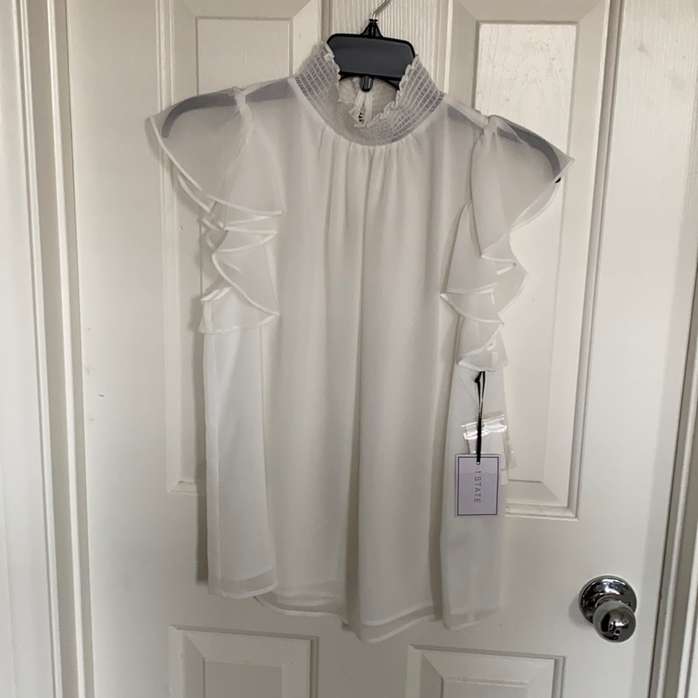 1.State White short sleeve top